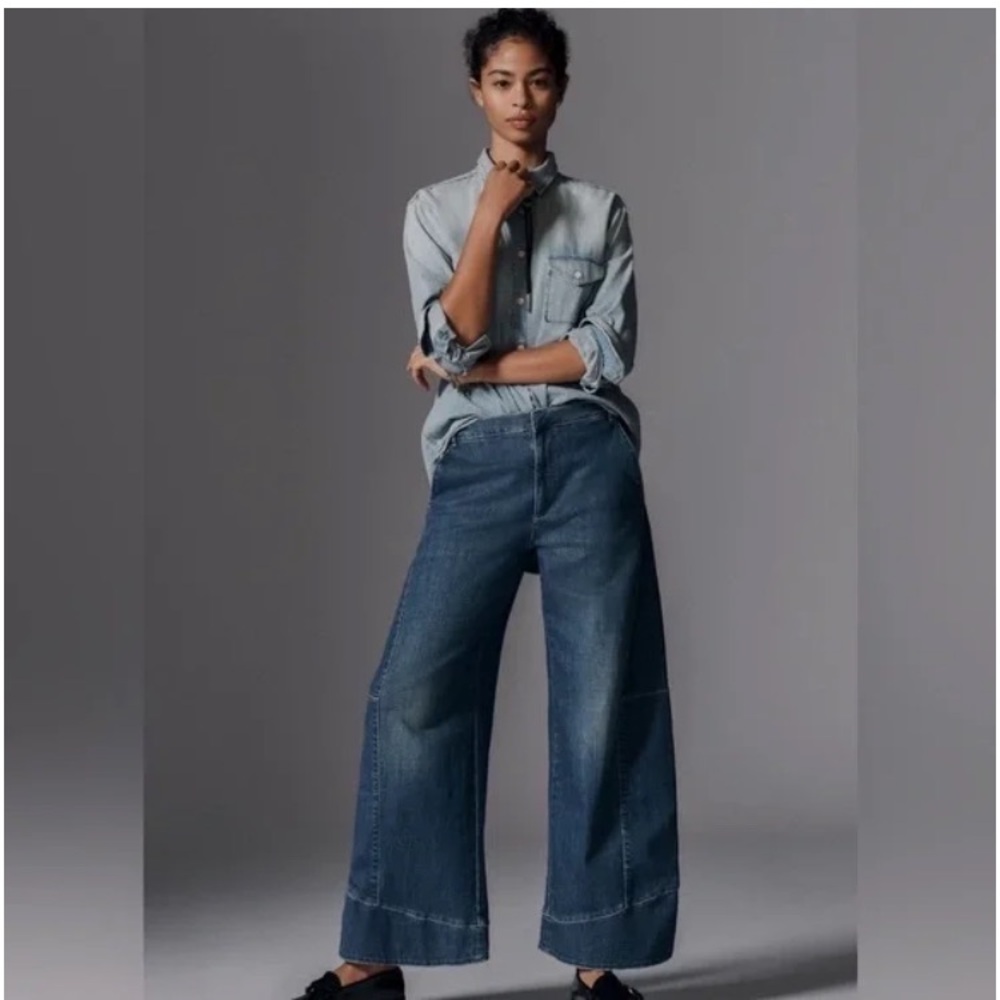 Anthropologie Pilcro Wide Leg Relaxed “Barrel” Jeans. Cotton. Size 30 or 10 - Picture 5 of 13